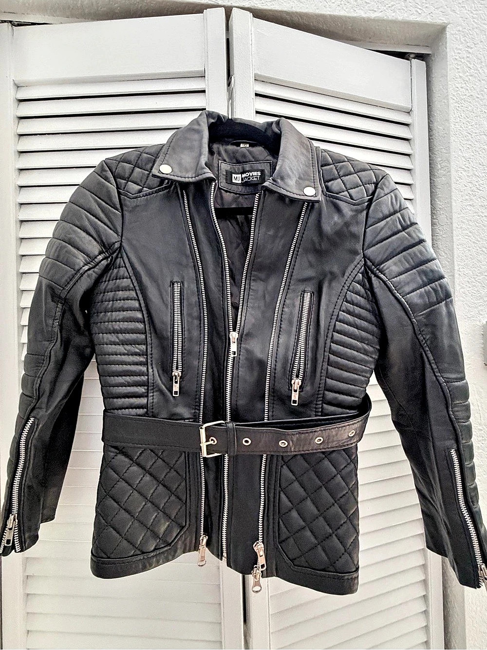 Movies Jacket Women's Black Quilted Moto Jacket